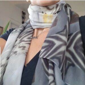 Elegant Gray and Yellow Zebrafish Oversized Scarf